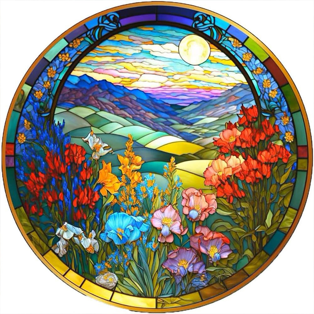 Sunset Flowers - Full Round Drill Diamond Painting 40*40CM