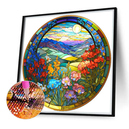Sunset Flowers - Full Round Drill Diamond Painting 40*40CM