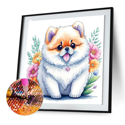 Cute Samoyed Dog - Full Round Drill Diamond Painting 30*30CM