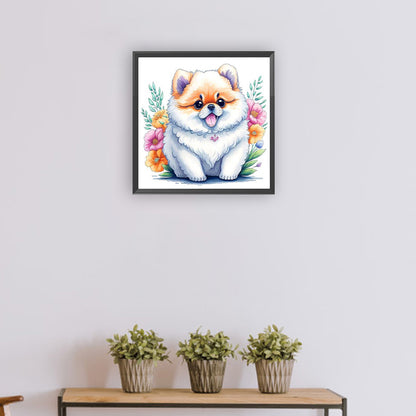 Cute Samoyed Dog - Full Round Drill Diamond Painting 30*30CM