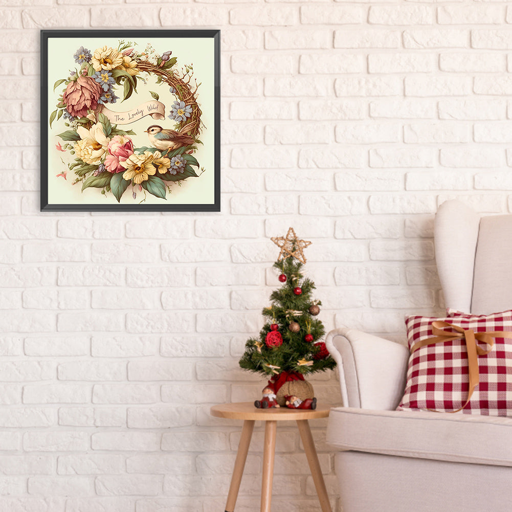 Christmas Wreath - Full Round Drill Diamond Painting 30*30CM