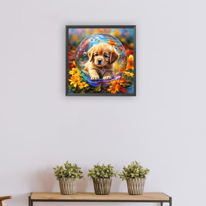 Bubble Ball Dog - Full Round Drill Diamond Painting 30*30CM