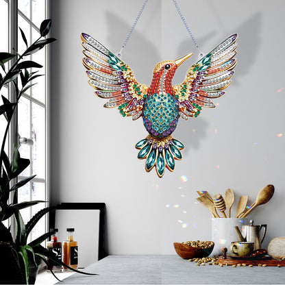 Acrylic Special Shape Diamond Painting Hanging Sign (Hummingbird #1)