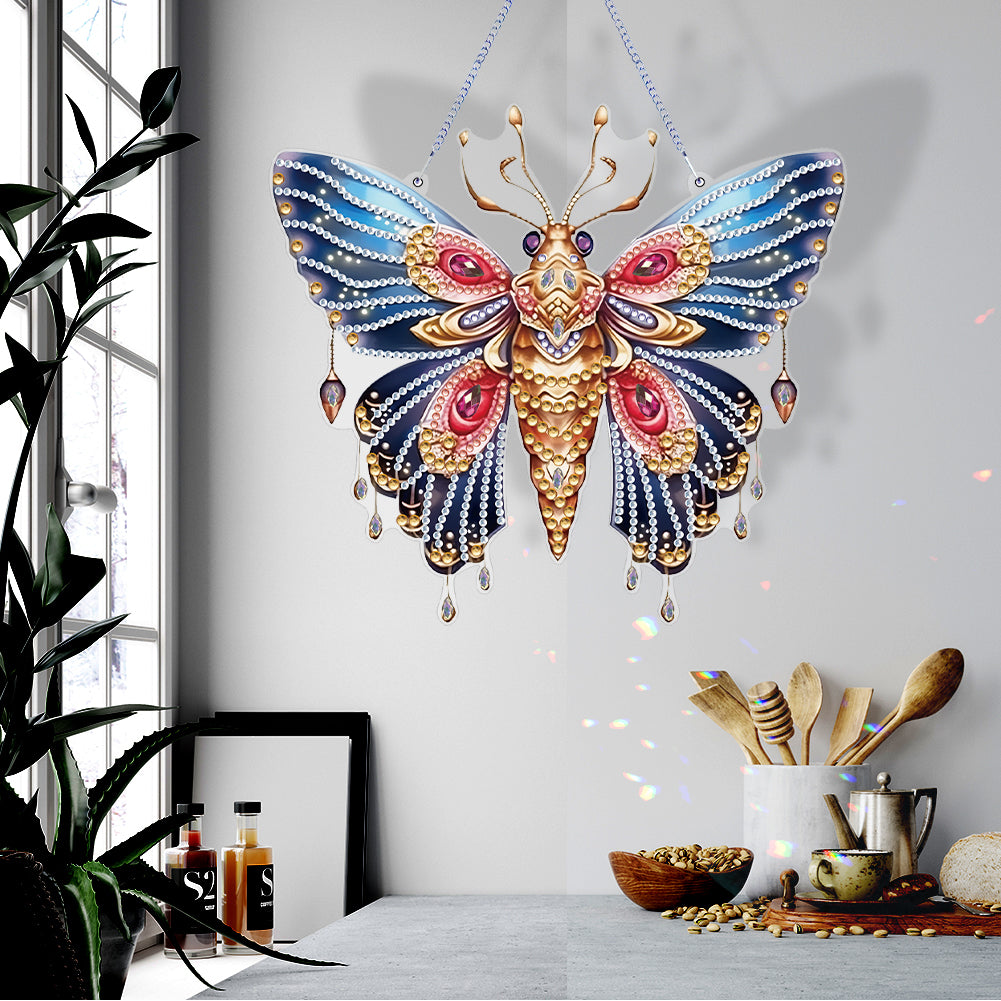 Acrylic Special Shape Diamond Painting Hanging Sign (Butterfly #4)