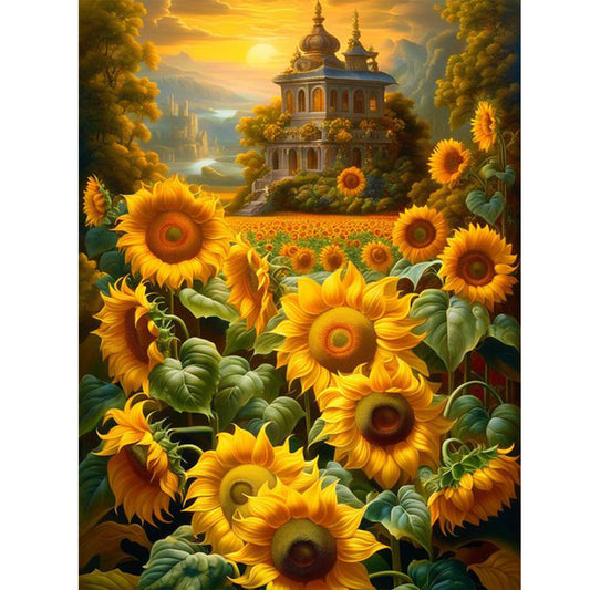 Sunflowers And Manor Flowers - Full Round Drill Diamond Painting 30*40CM