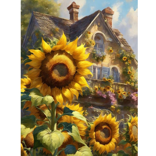 Sunflowers And Manor Flowers - Full Round Drill Diamond Painting 30*40CM