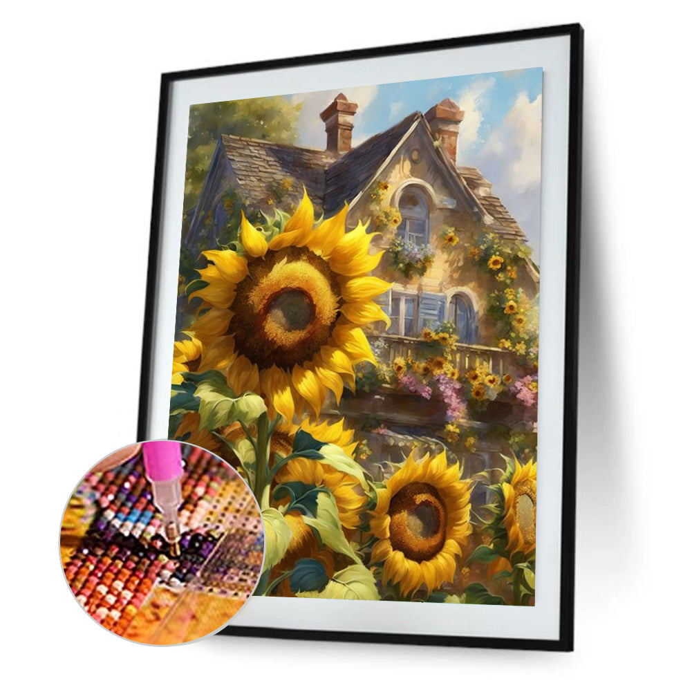 Sunflowers And Manor Flowers - Full Round Drill Diamond Painting 30*40CM