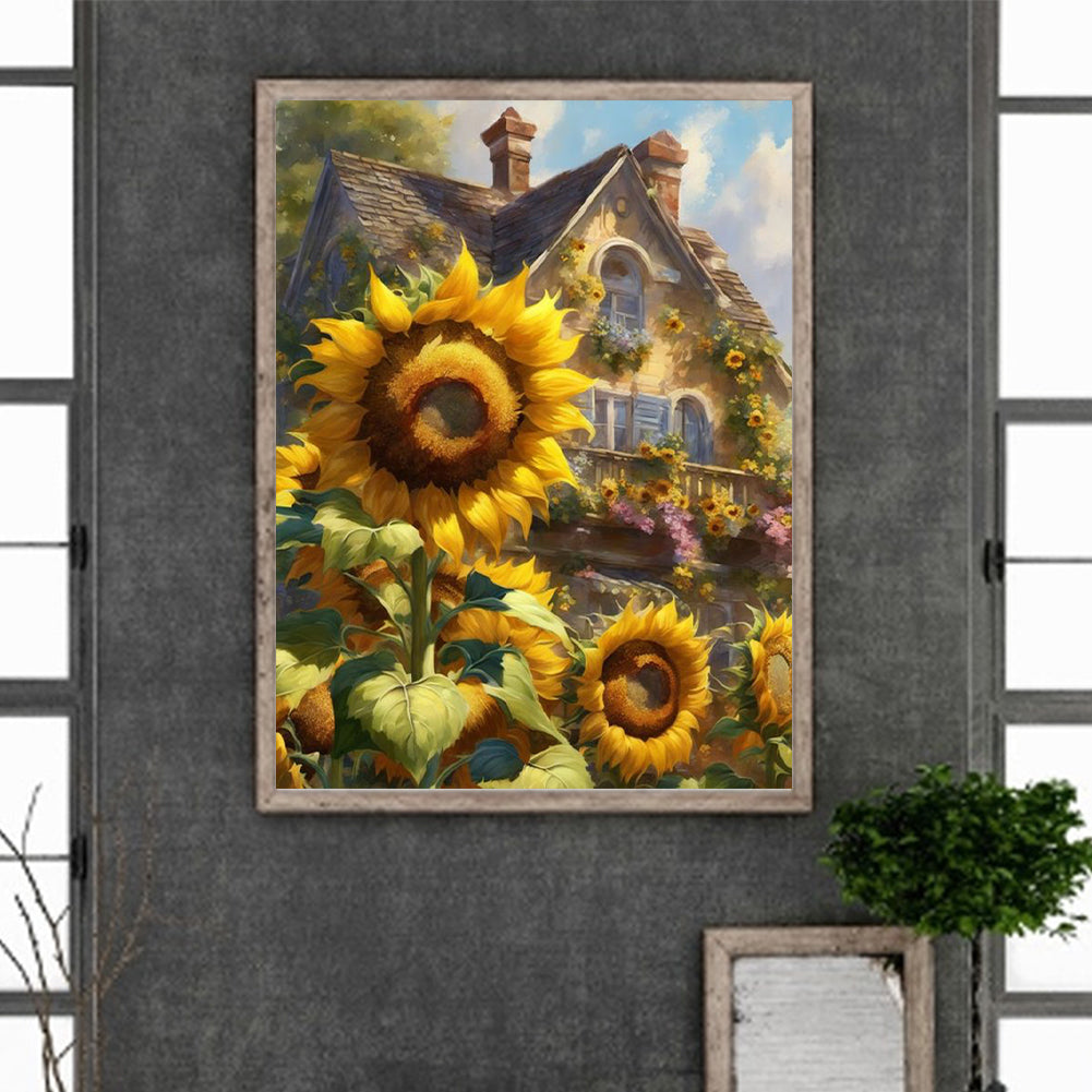 Sunflowers And Manor Flowers - Full Round Drill Diamond Painting 30*40CM