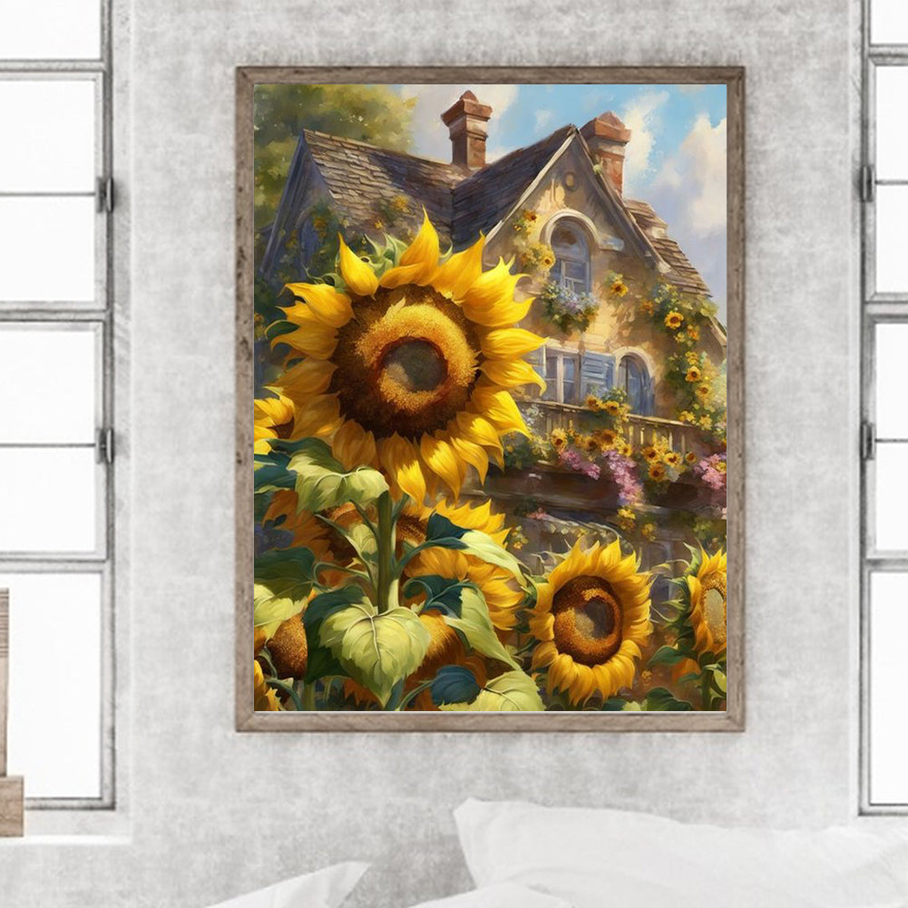 Sunflowers And Manor Flowers - Full Round Drill Diamond Painting 30*40CM