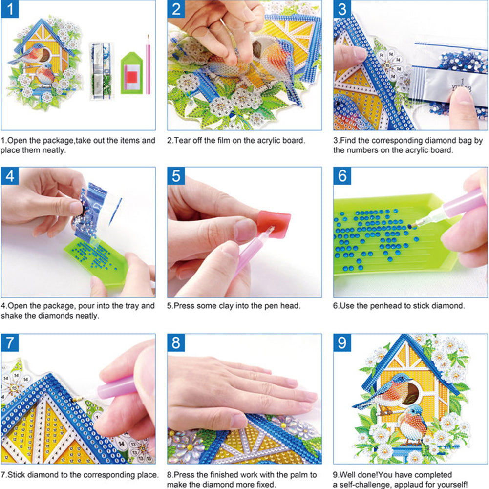 Acrylic Special Shape DIY Diamond Painting Ornaments (Stars Moon #3)