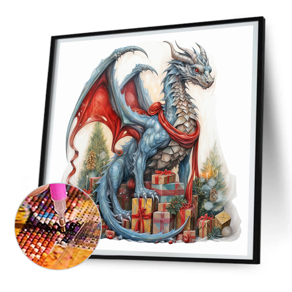 Christmas Pterosaur - Full Round Drill Diamond Painting 30*30CM