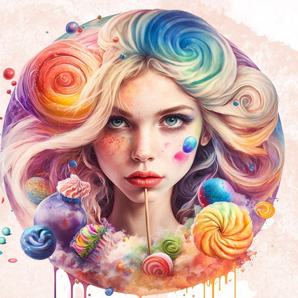 Candy Girl - Full Round Drill Diamond Painting 40*40CM