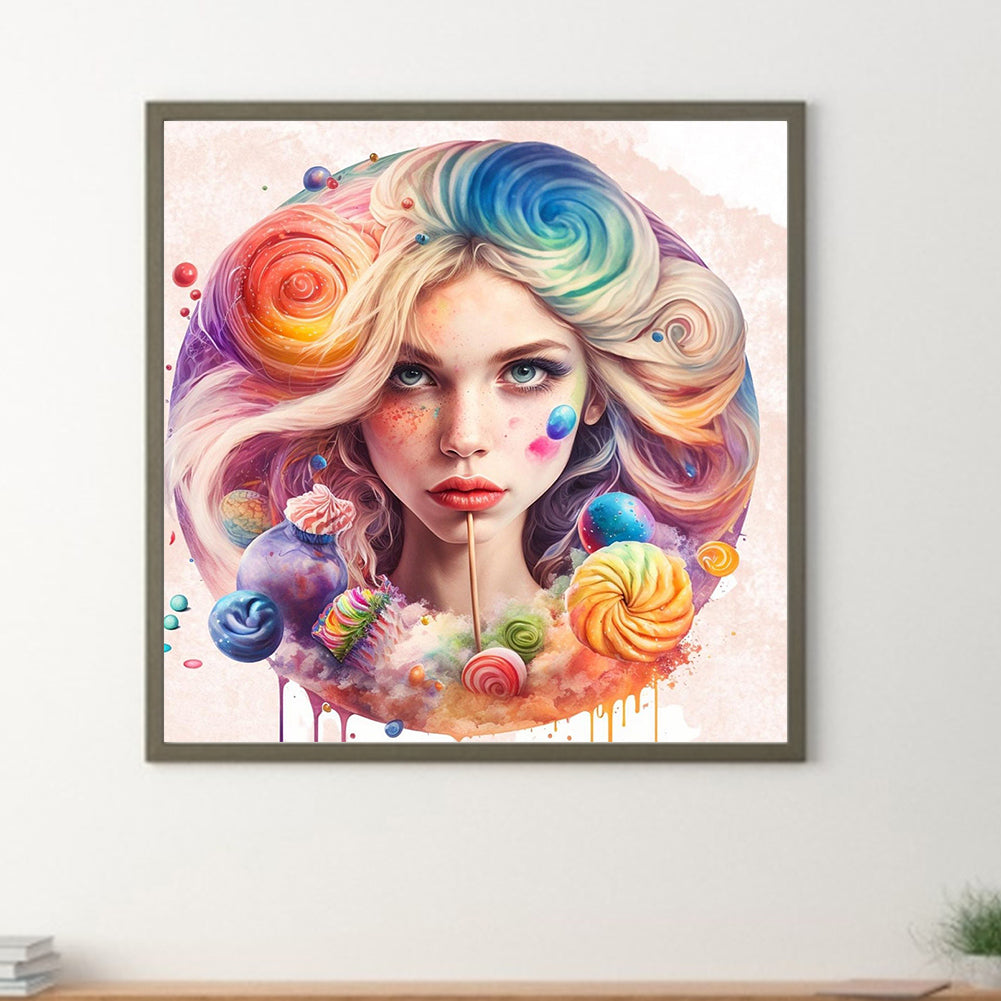 Candy Girl - Full Round Drill Diamond Painting 40*40CM