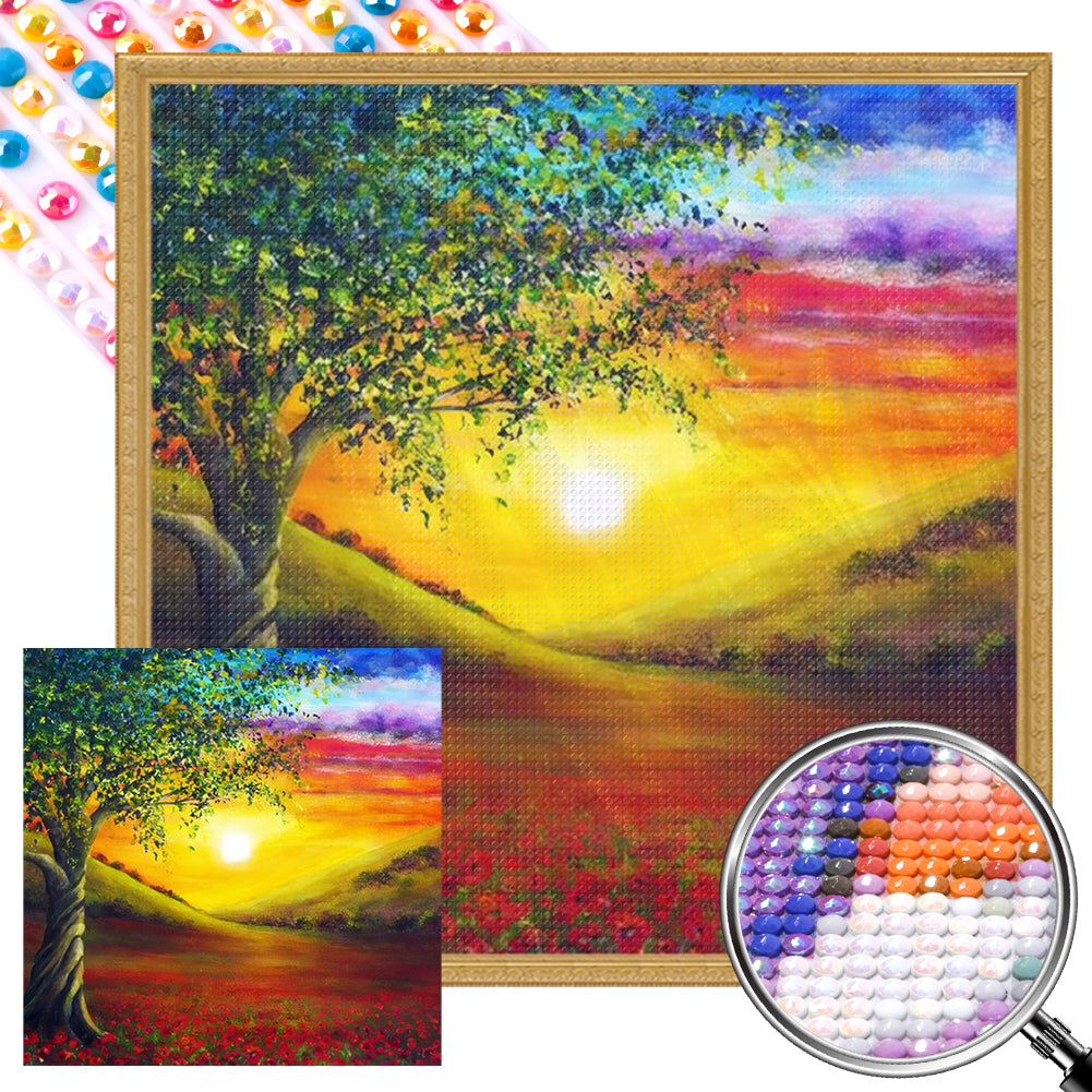 Mountain Sun - Full Round Drill Diamond Painting 40*40CM