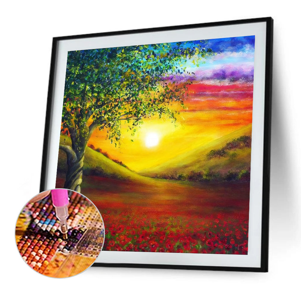 Mountain Sun - Full Round Drill Diamond Painting 40*40CM