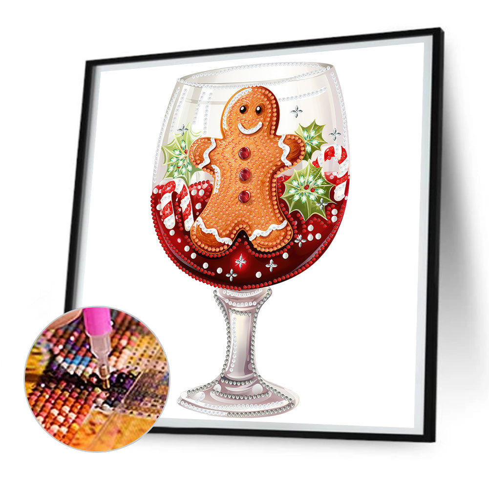 Christmas Water Cup Gingerbread Man - Special Shaped Drill Diamond Painting 30*30CM