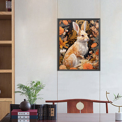 Rabbit In Flowers - Full Round Drill Diamond Painting 40*50CM