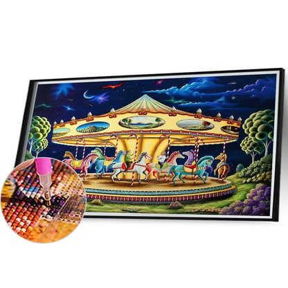 Lovers And Carousel - Full Round Drill Diamond Painting 55*40CM