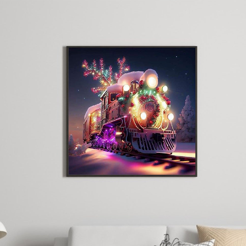 Lantern Train - Full Round Drill Diamond Painting 30*30CM