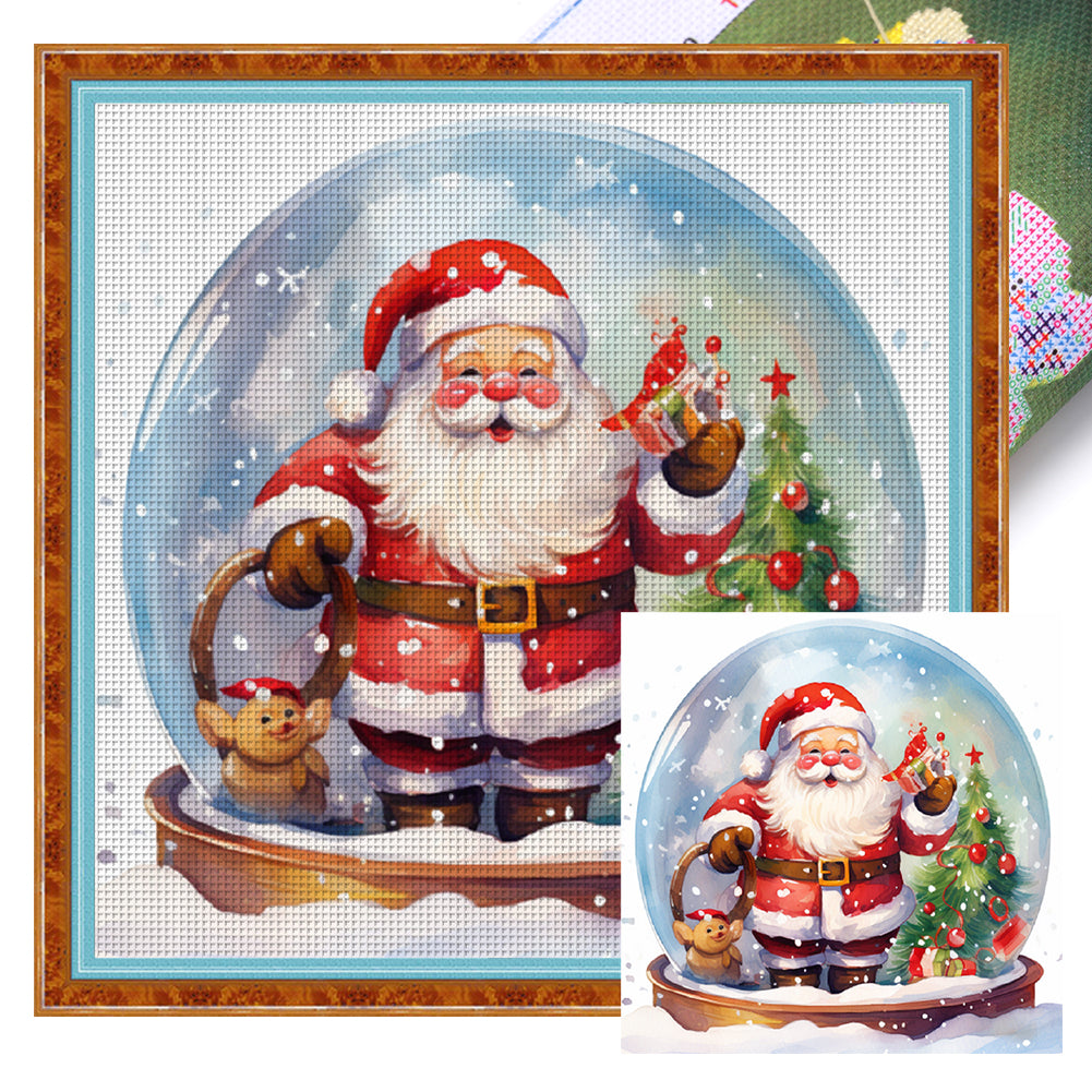 Christmas Gnome Crystal Ball - 11CT Stamped Cross Stitch 50*50CM