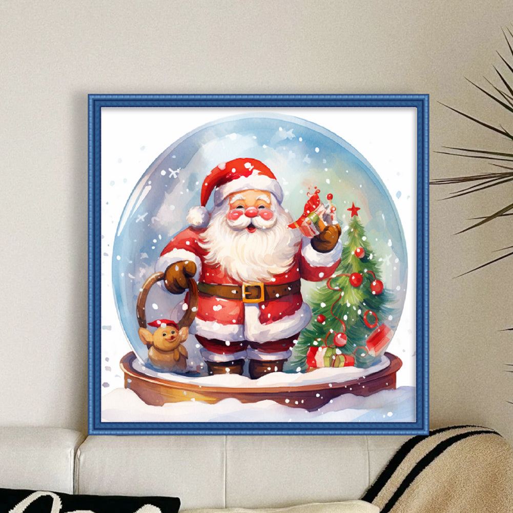 Christmas Gnome Crystal Ball - 11CT Stamped Cross Stitch 50*50CM