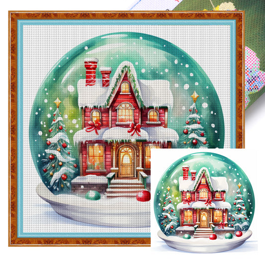 Christmas Igloo Crystal Ball - 11CT Stamped Cross Stitch 50*50CM