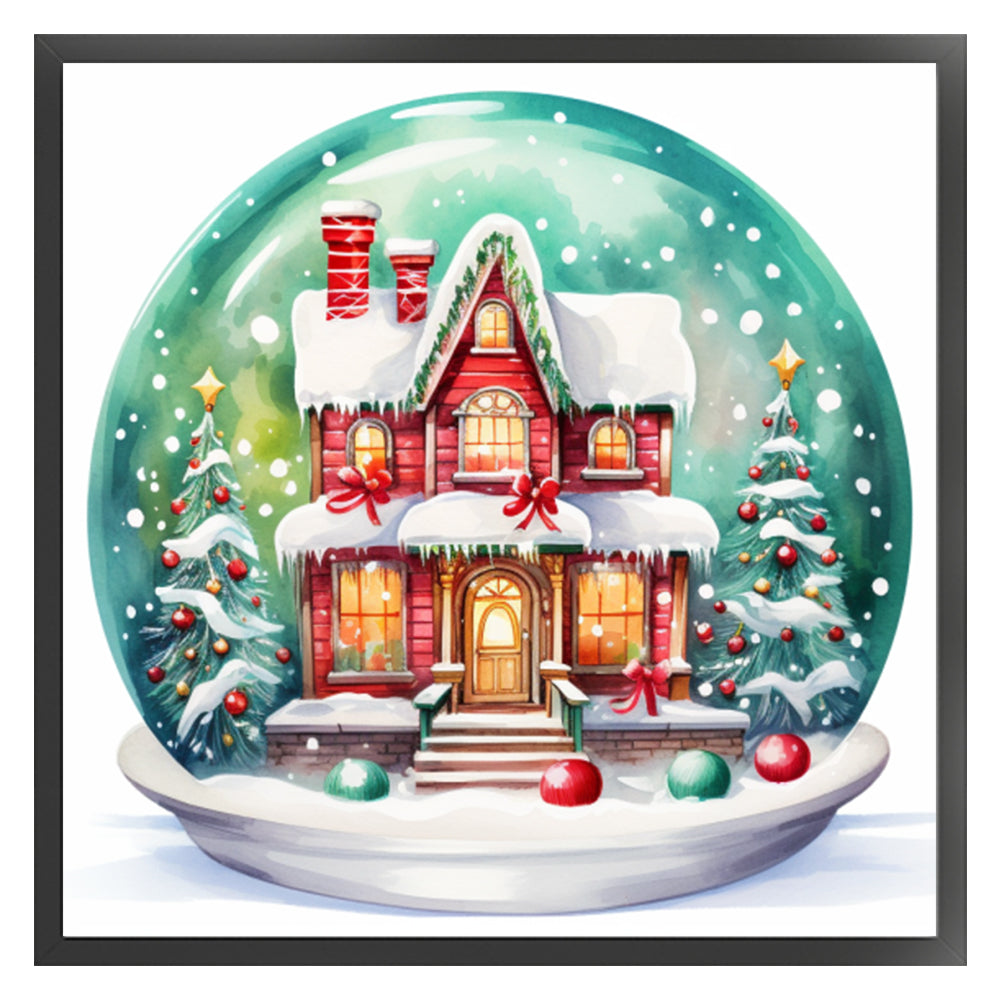 Christmas Igloo Crystal Ball - 11CT Stamped Cross Stitch 50*50CM