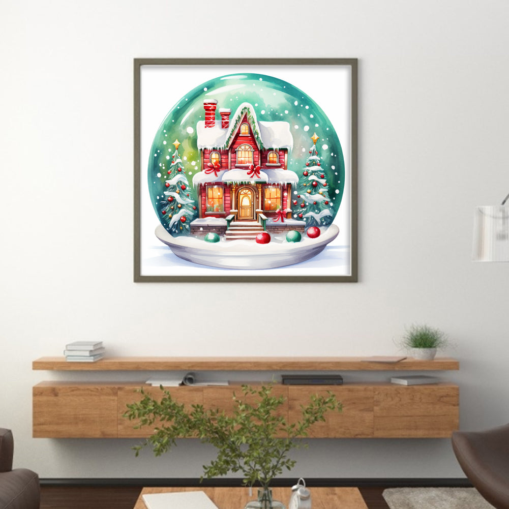 Christmas Igloo Crystal Ball - 11CT Stamped Cross Stitch 50*50CM