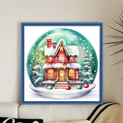 Christmas Igloo Crystal Ball - 11CT Stamped Cross Stitch 50*50CM