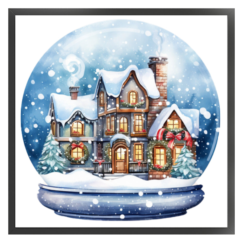 Christmas Igloo Crystal Ball - 11CT Stamped Cross Stitch 50*50CM