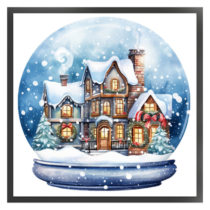 Christmas Igloo Crystal Ball - 11CT Stamped Cross Stitch 50*50CM