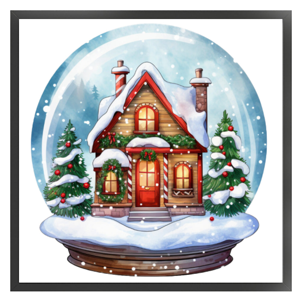 Christmas Igloo Crystal Ball - 11CT Stamped Cross Stitch 50*50CM