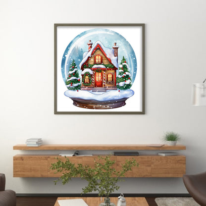 Christmas Igloo Crystal Ball - 11CT Stamped Cross Stitch 50*50CM