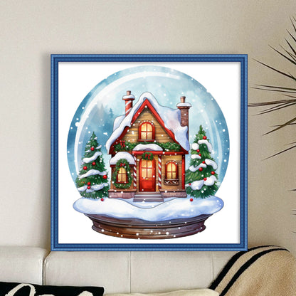 Christmas Igloo Crystal Ball - 11CT Stamped Cross Stitch 50*50CM