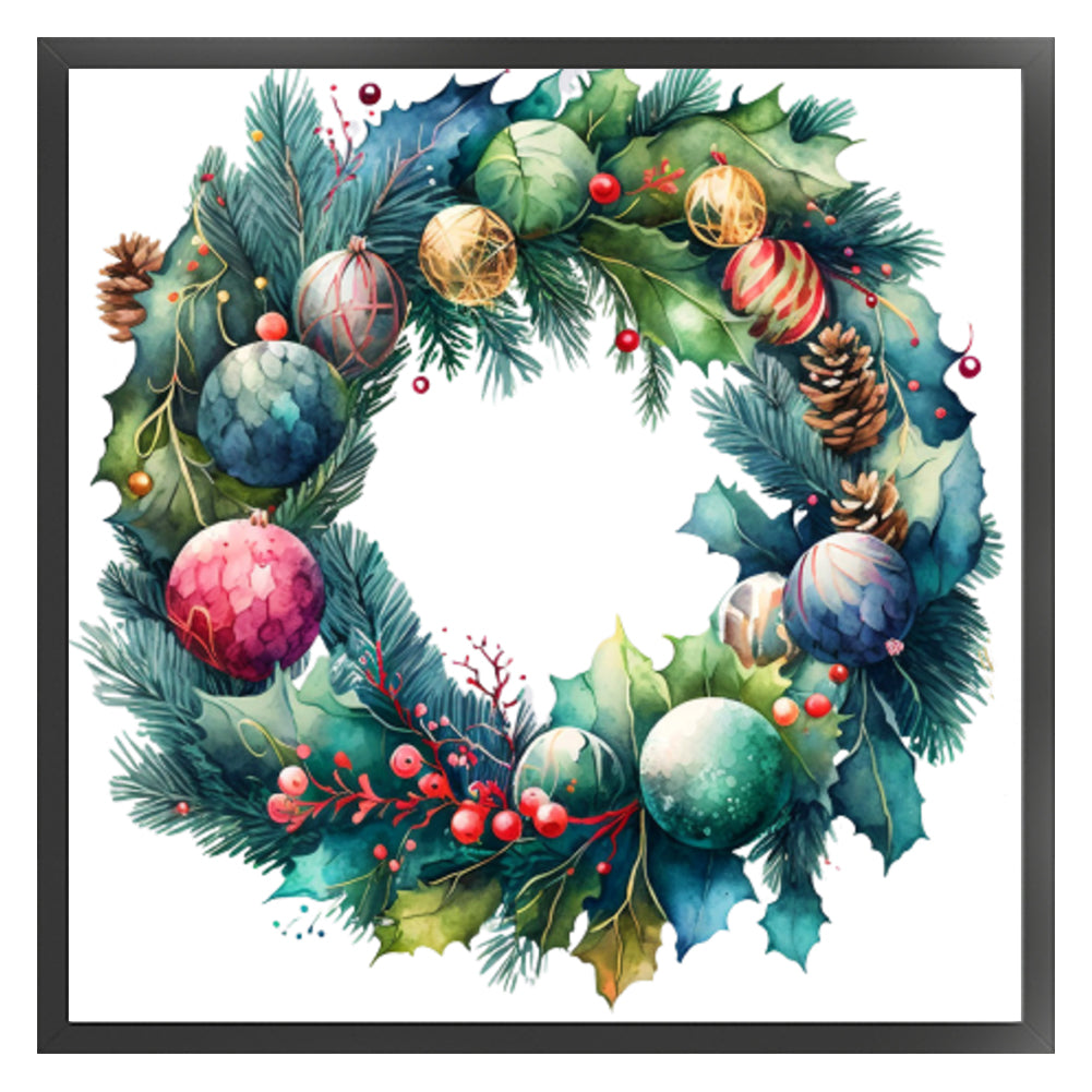 Christmas Wreath - 11CT Stamped Cross Stitch 40*40CM