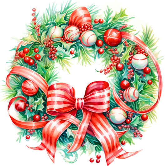 Christmas Wreath - 11CT Stamped Cross Stitch 40*40CM