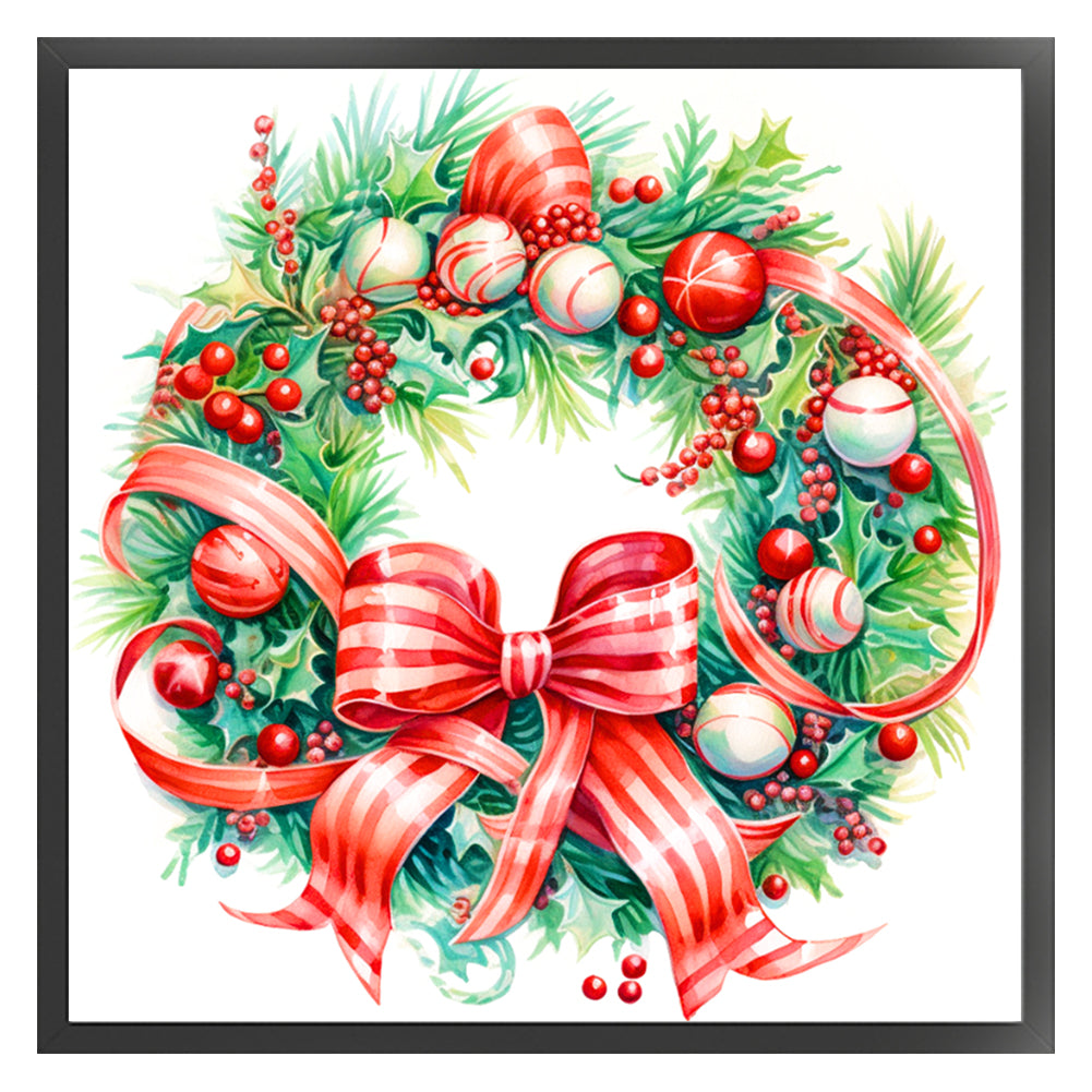 Christmas Wreath - 11CT Stamped Cross Stitch 40*40CM