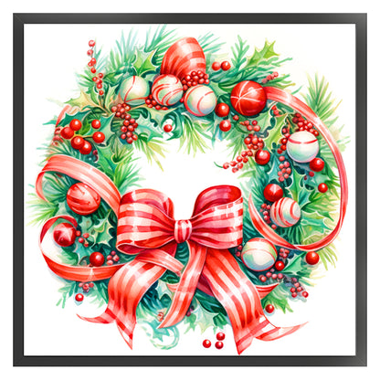 Christmas Wreath - 11CT Stamped Cross Stitch 40*40CM