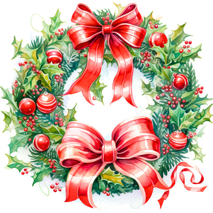 Christmas Wreath - 11CT Stamped Cross Stitch 40*40CM