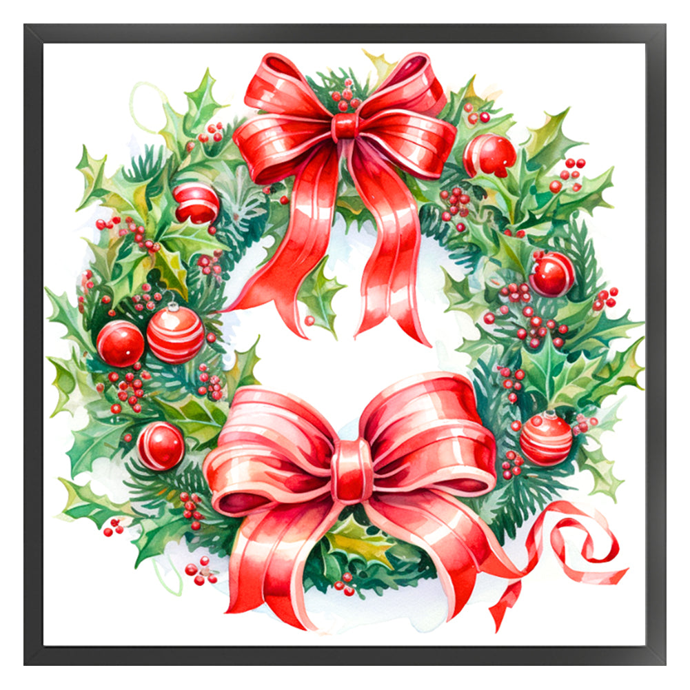 Christmas Wreath - 11CT Stamped Cross Stitch 40*40CM