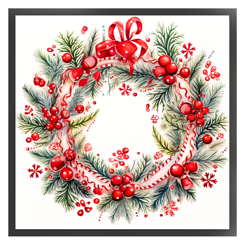 Christmas Wreath - 11CT Stamped Cross Stitch 40*40CM