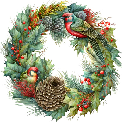 Christmas Wreath - 11CT Stamped Cross Stitch 40*40CM