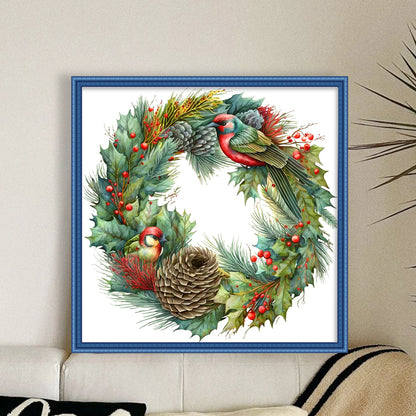 Christmas Wreath - 11CT Stamped Cross Stitch 40*40CM