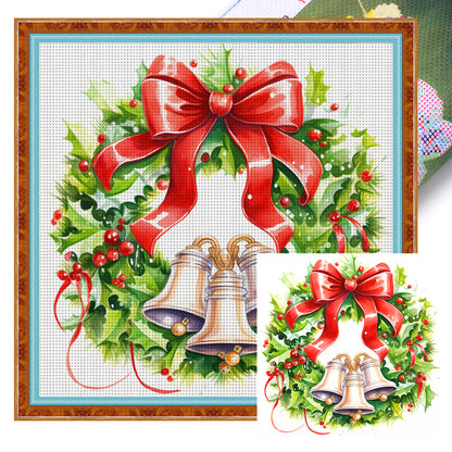 Christmas Wreath - 11CT Stamped Cross Stitch 40*40CM