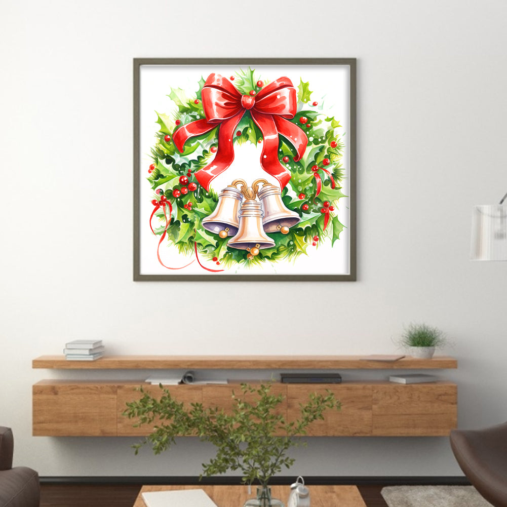 Christmas Wreath - 11CT Stamped Cross Stitch 40*40CM