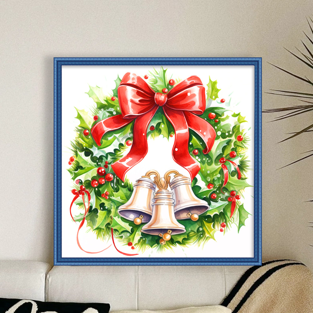 Christmas Wreath - 11CT Stamped Cross Stitch 40*40CM