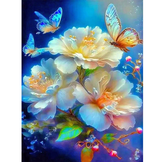 Flowers And Butterflies - Full Round Drill Diamond Painting 30*40CM