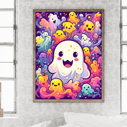 Cute Little Ghost - Full Round Drill Diamond Painting 30*40CM