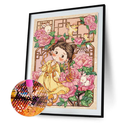 Antique Little Girl - Full Round Drill Diamond Painting 30*40CM