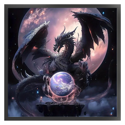 Dragon And Crystal Ball - 11CT Stamped Cross Stitch 40*40CM